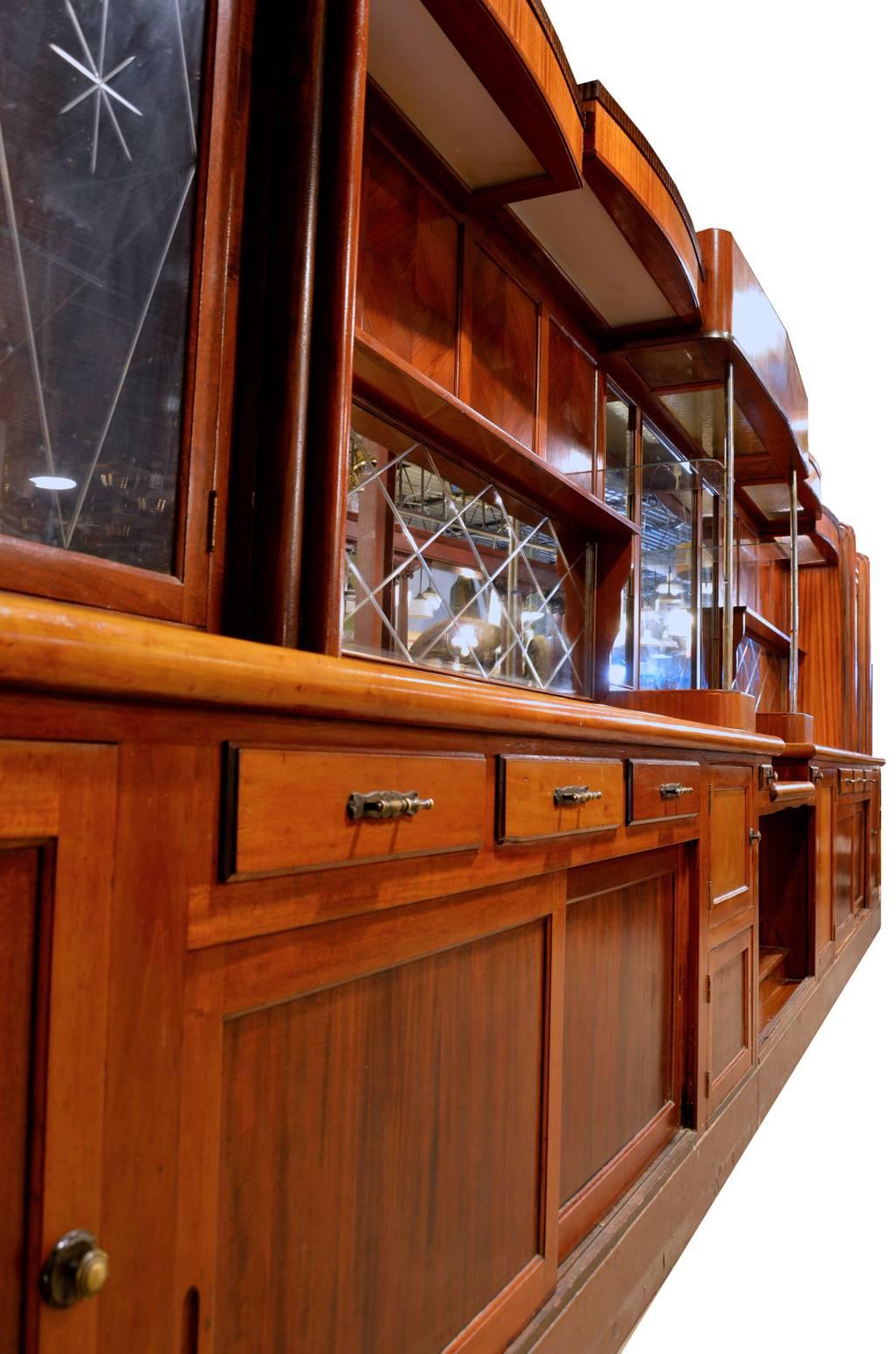 Original 1920s Mahogany Art Deco Front and Back Bar at 1stDibs art