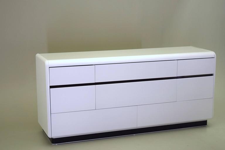 Modern White Lacquered Dresser and Nightstand by Lane at 1stdibs