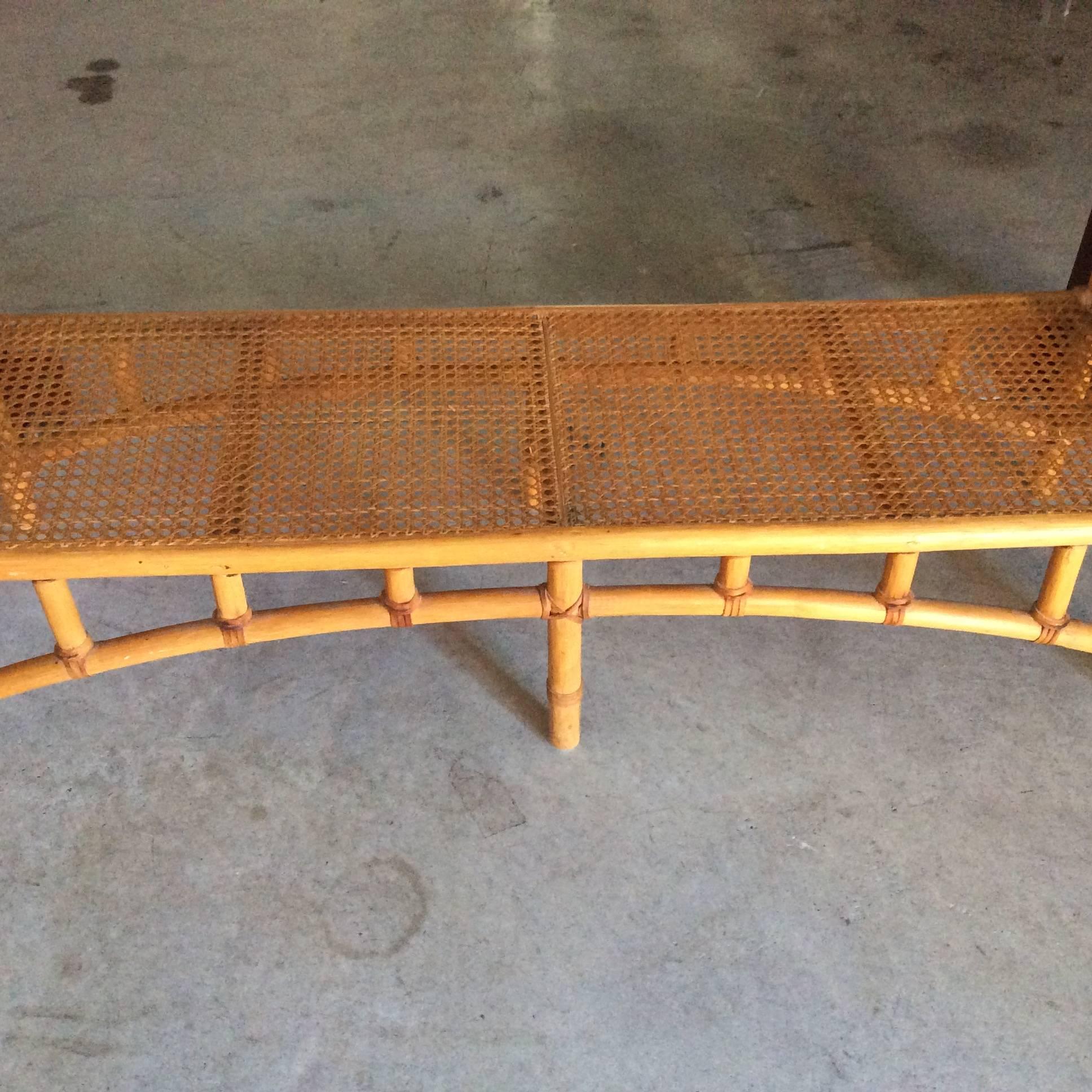 Bamboo Rattan EndofBed Bench Chinoiserie Palm Beach Hollywood Regency