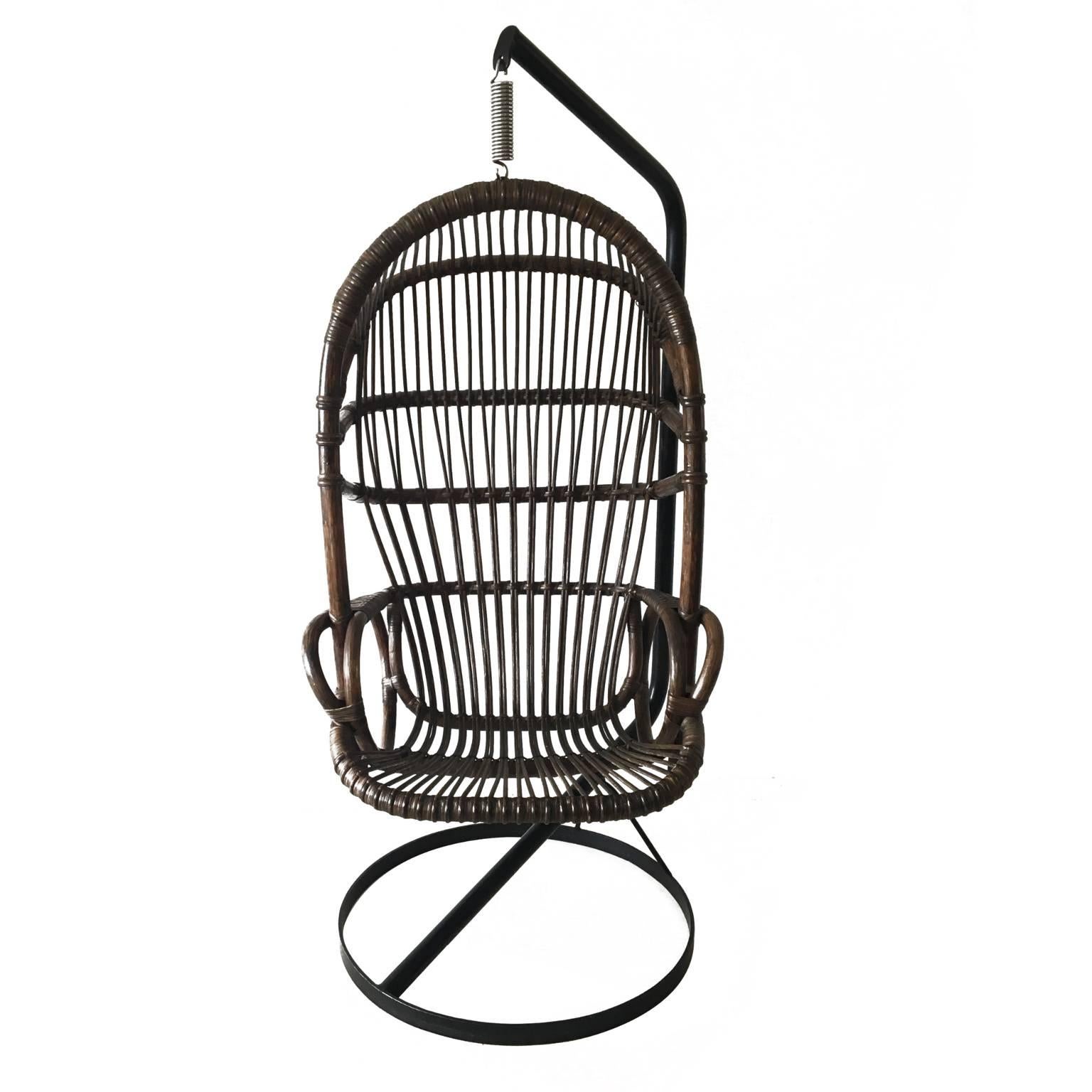 Cane Hanging Chair by Rohé Noordwolde, 1960s at 1stDibs hanging cane chair, cane hanging