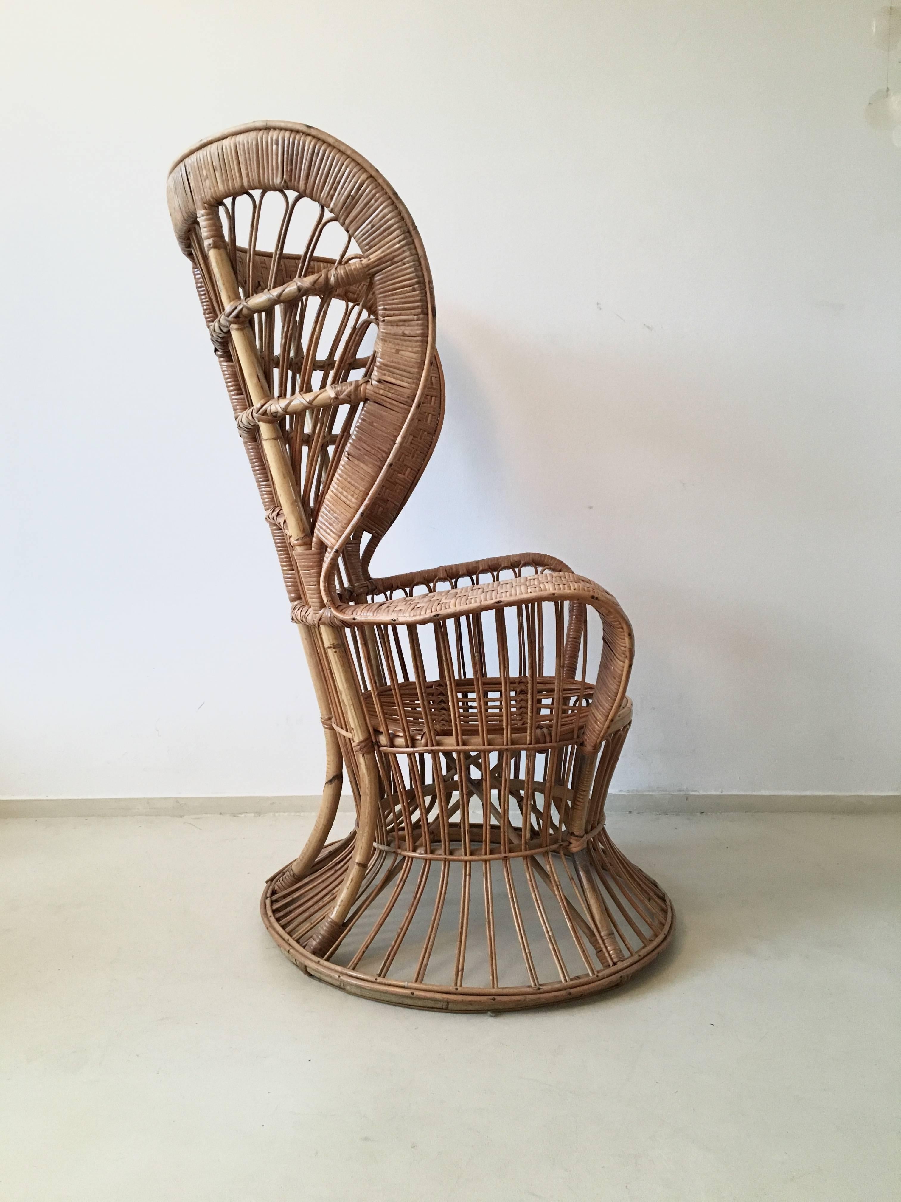 Rattan High Back Armchair, circa 1950 For Sale at 1stDibs rattan high back chair, high back