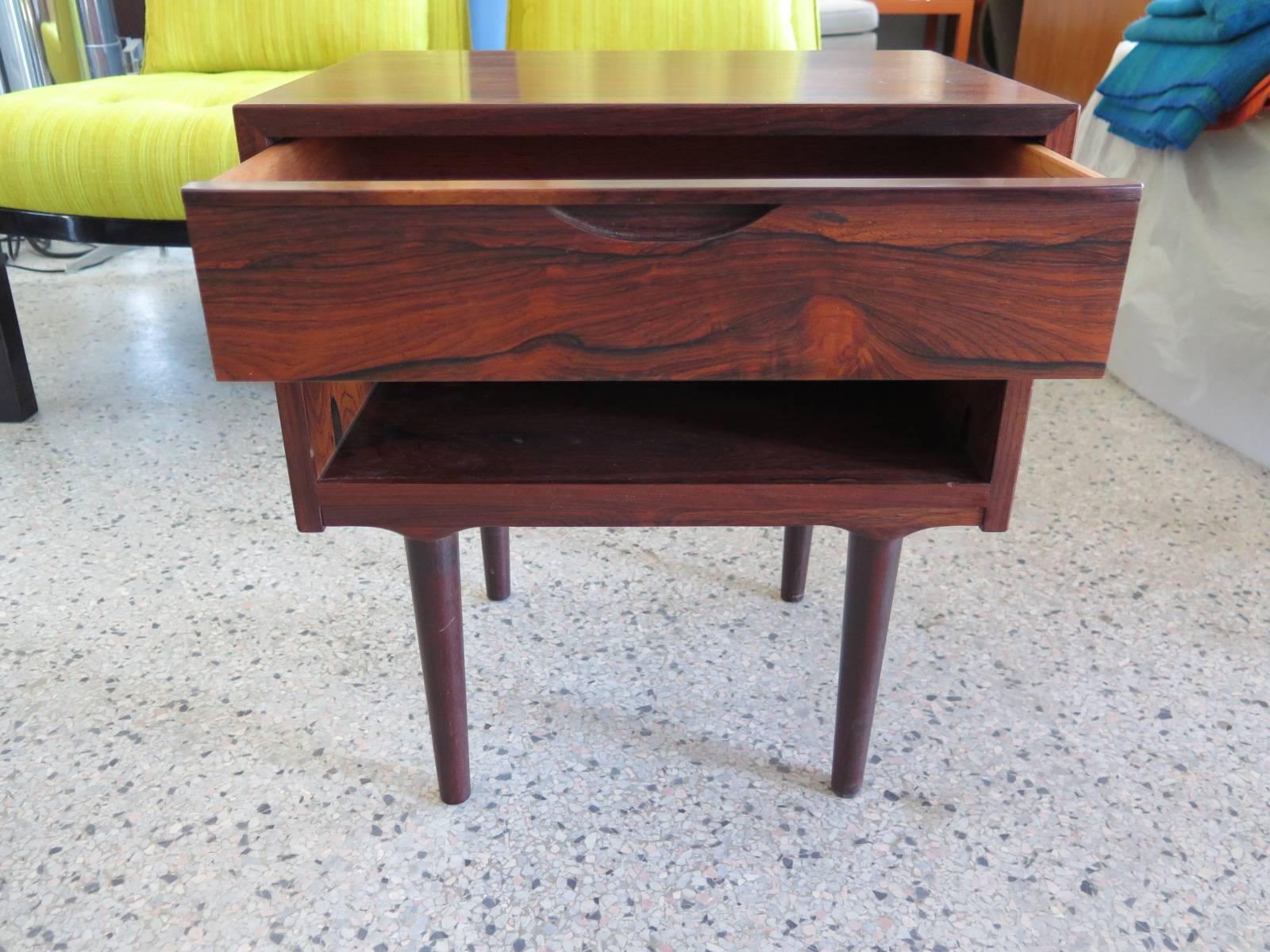 Arne Vodder Odense Sculpted Rosewood Danish Nightstand For Sale at