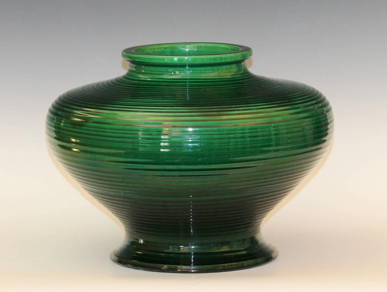 Large Awaji Pottery WideShouldered Ripple Ware Vase at 1stDibs