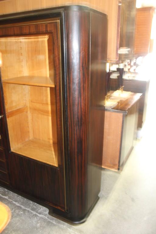 Stunning French Art Deco Exotic Macassar Ebony Bookcase, circa 1940 at