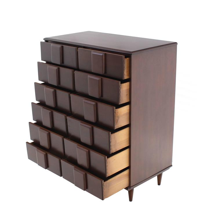 Unusual 12 Drawers Solid Maple Chest of Drawers For Sale at 1stdibs