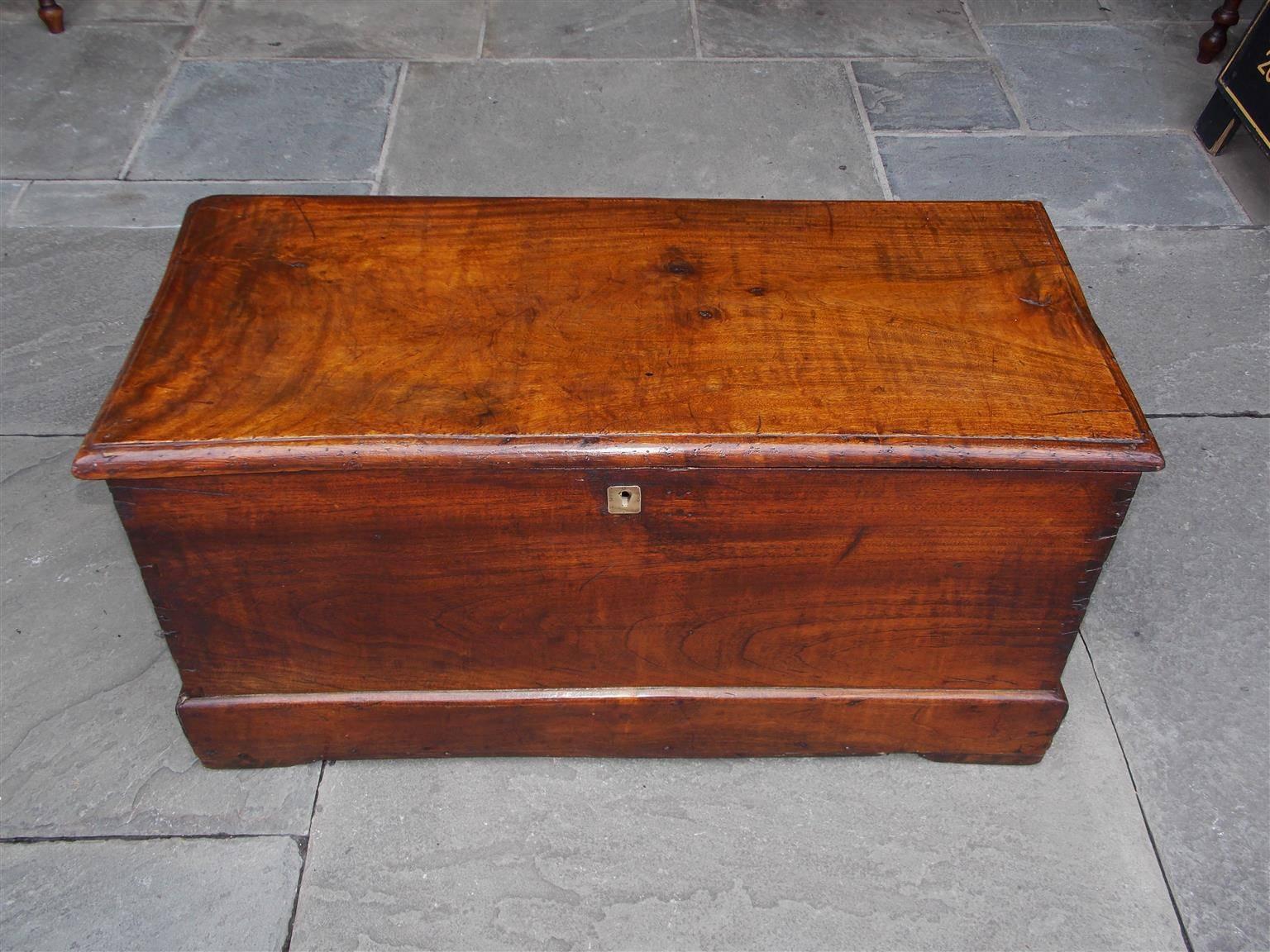 English Camphor Wood Sea Captain's Chest with Braided Beckets, Circa 1770 For Sale at 1stDibs