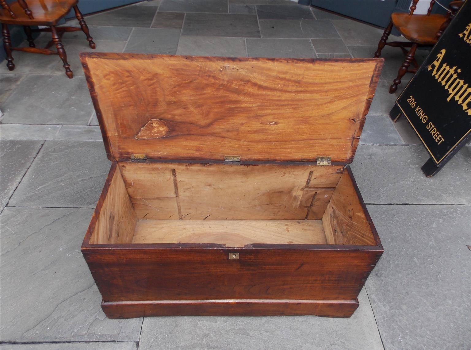 English Camphor Wood Sea Captain's Chest with Braided Beckets, Circa 1770 For Sale at 1stDibs