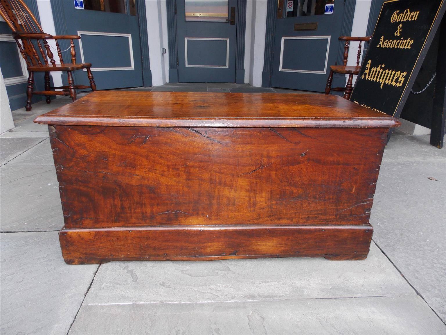 English Camphor Wood Sea Captain's Chest with Braided Beckets, Circa 1770 For Sale at 1stDibs