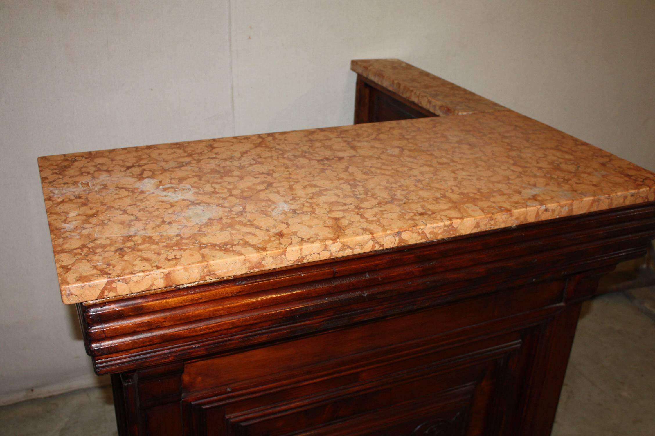 Marble Top L Shaped / Corner Bar For Sale at 1stDibs l shaped bar for