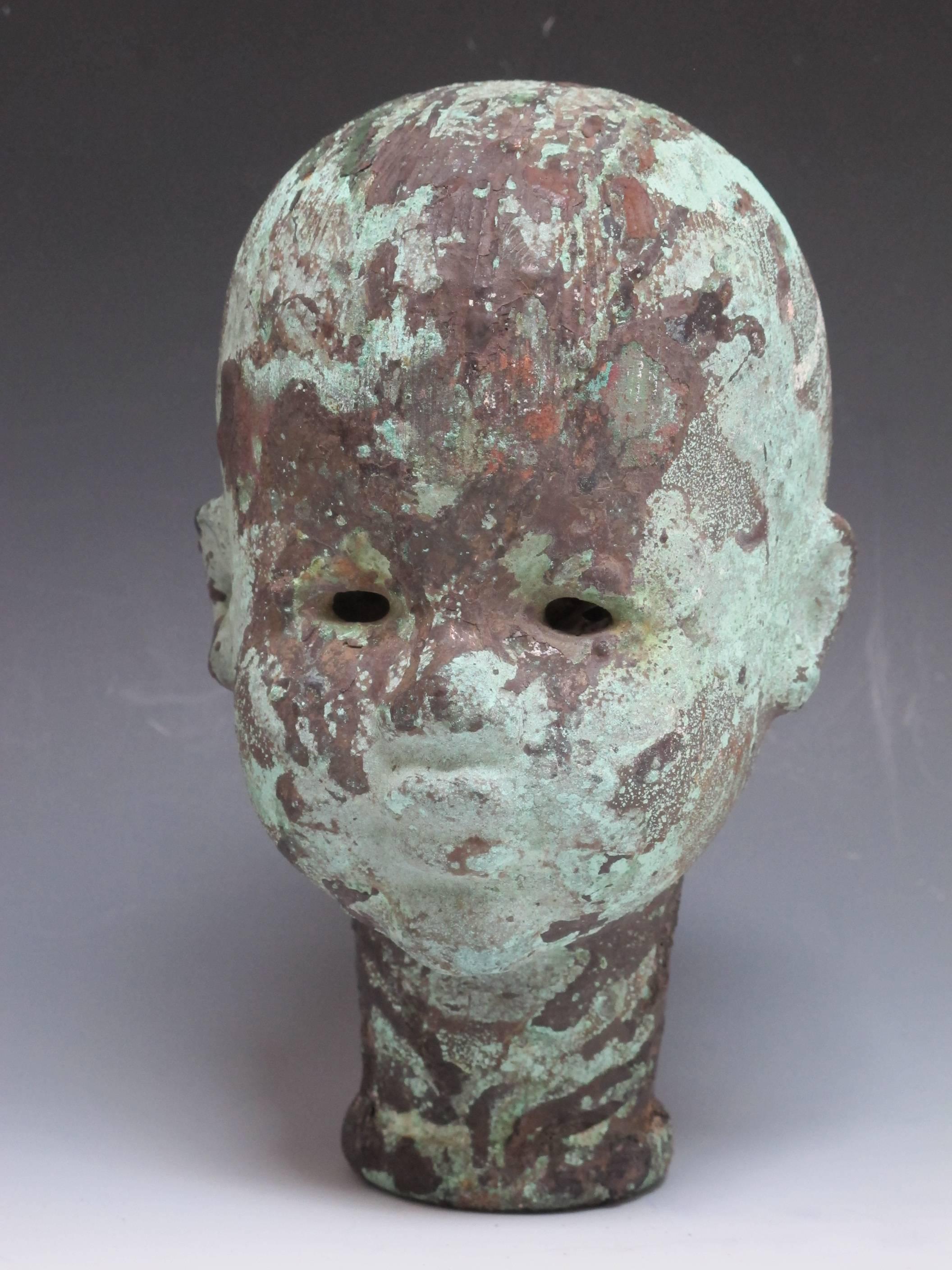 Large Copper Doll Head Mold For Sale at 1stDibs doll head molds for sale, head mold for sale