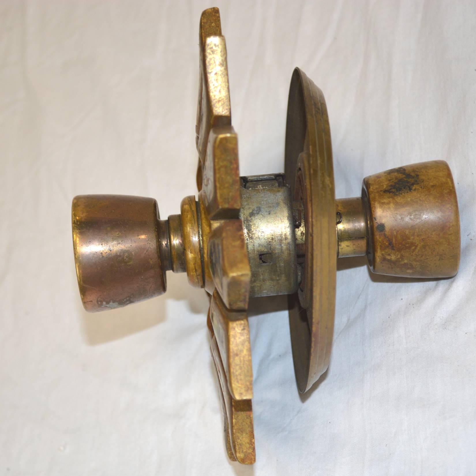 MidCentury Modern Brass and Abalone Door Handles at 1stDibs mid