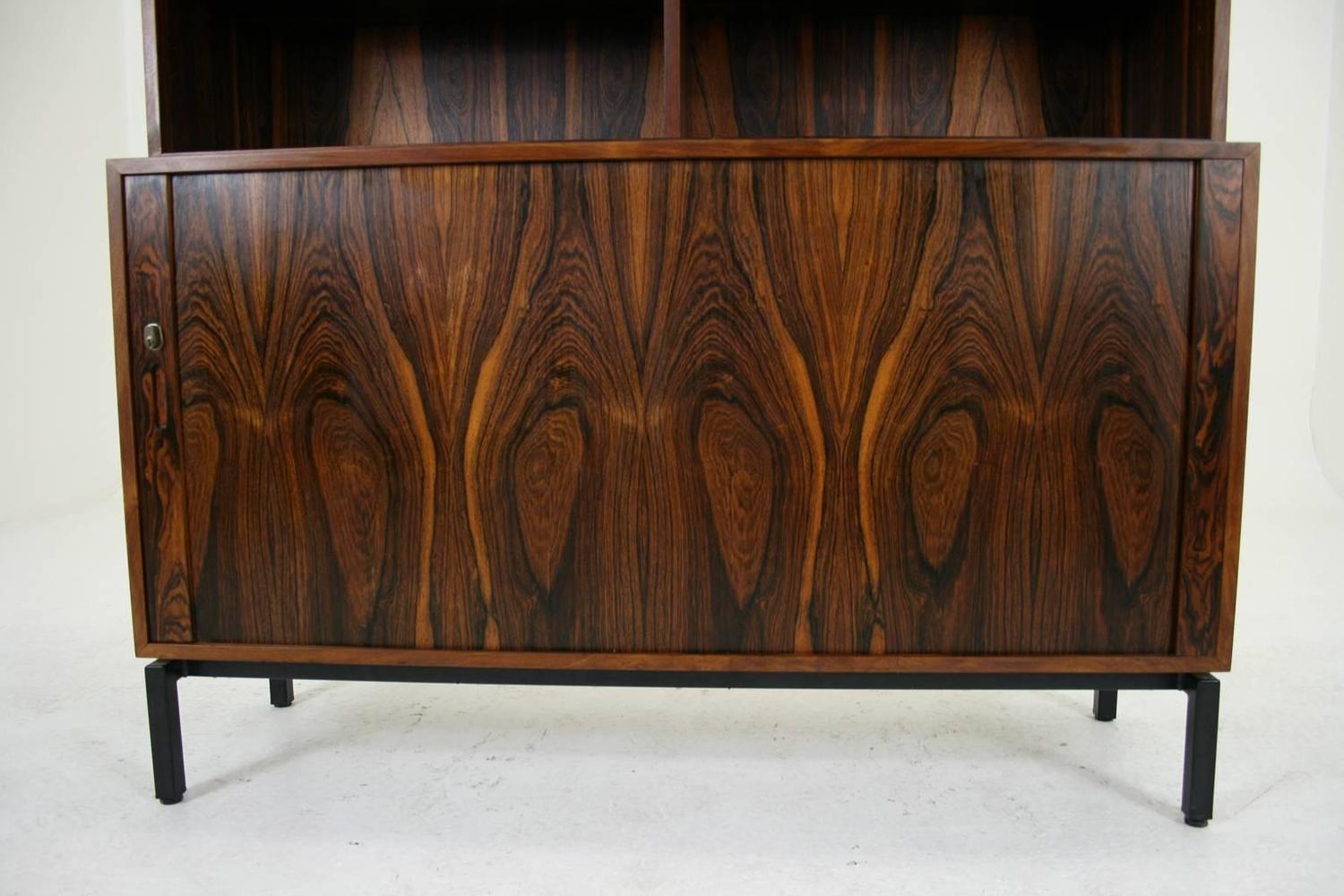 MidCentury Modern Rosewood Office Bookcase with Tambour
