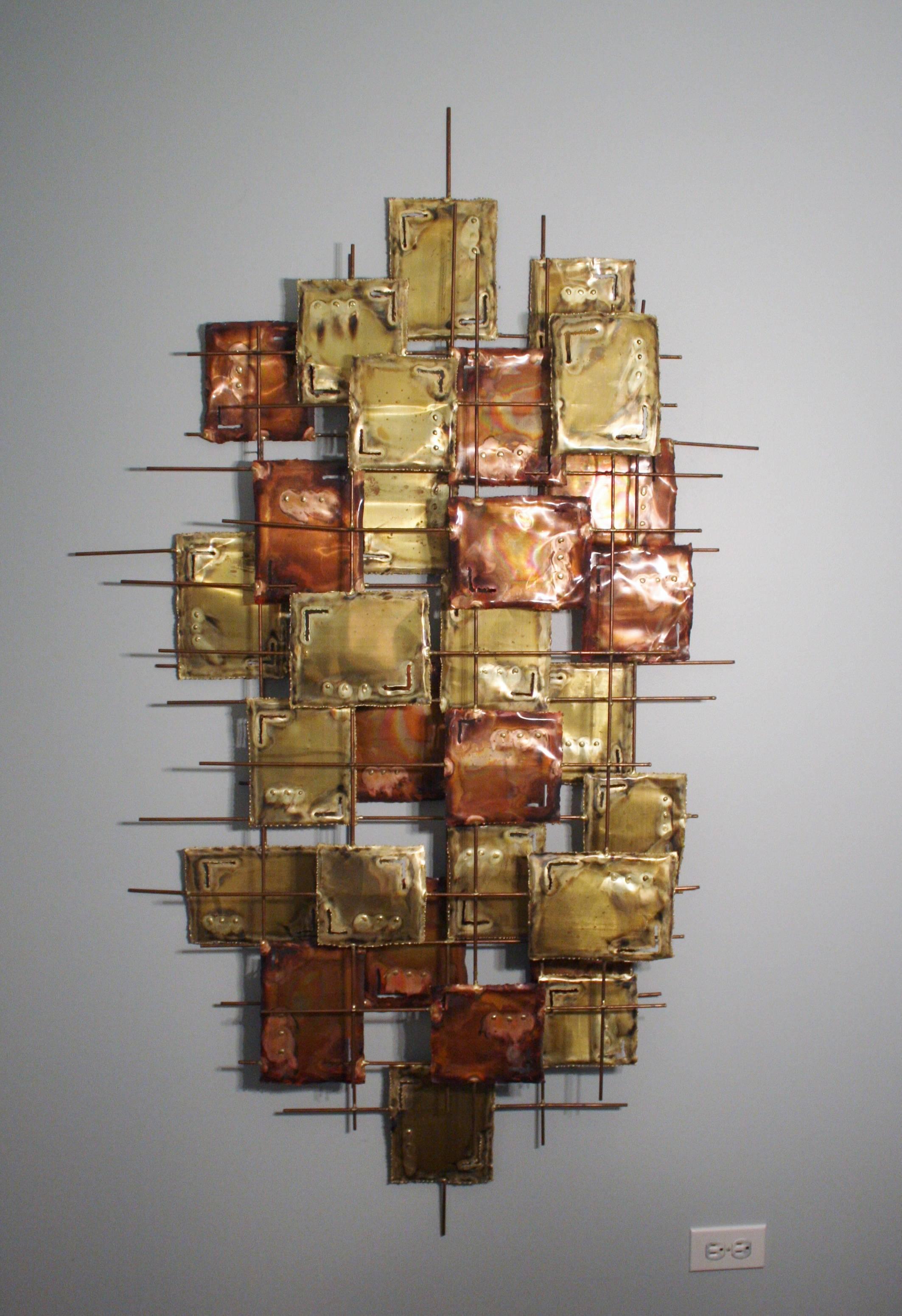 Large Brutalist Copper Wall Art, Signed at 1stDibs brutalist wall art