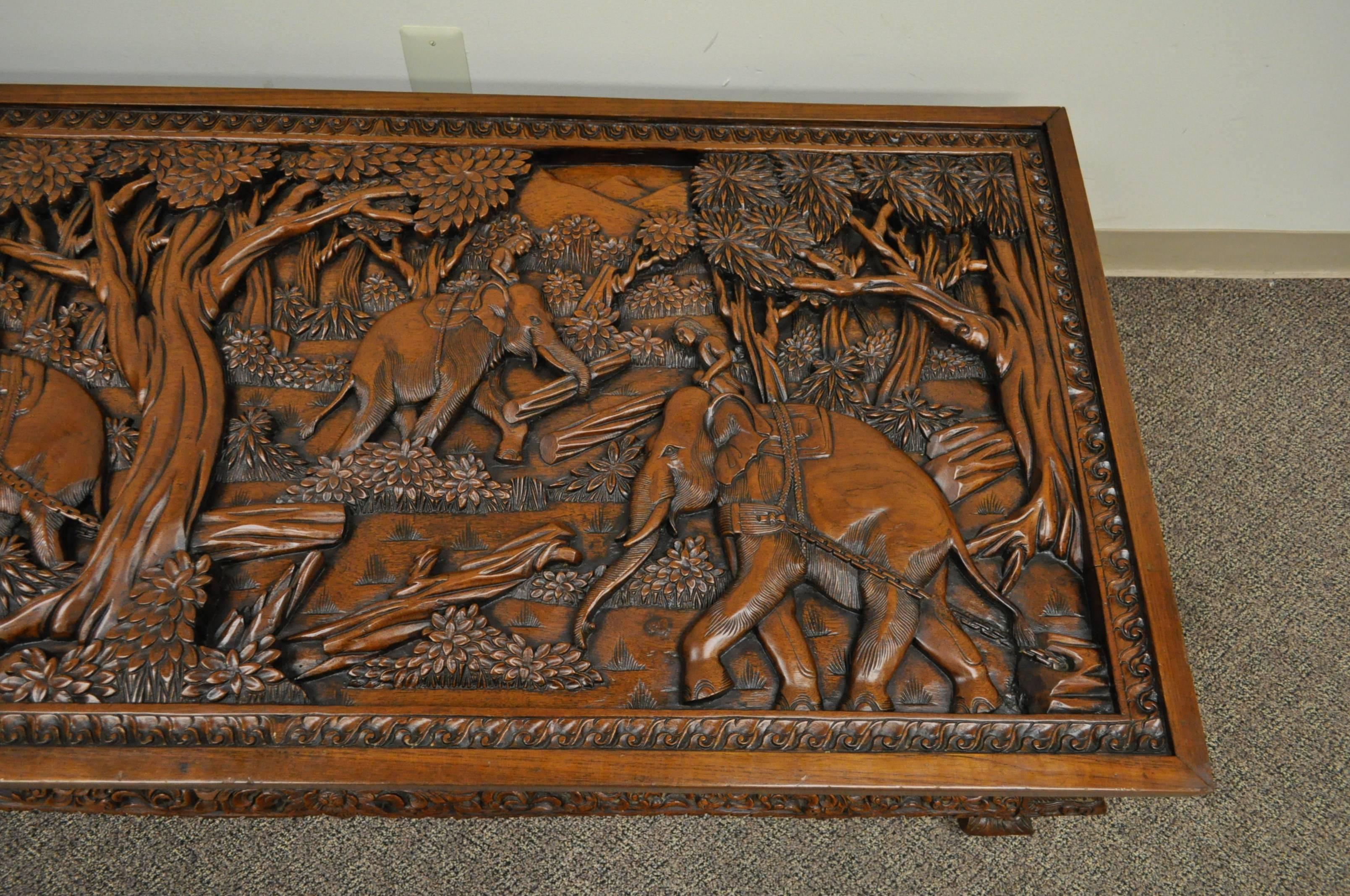 20th Century Vietnamese HandCarved Asian Coffee Low Table with