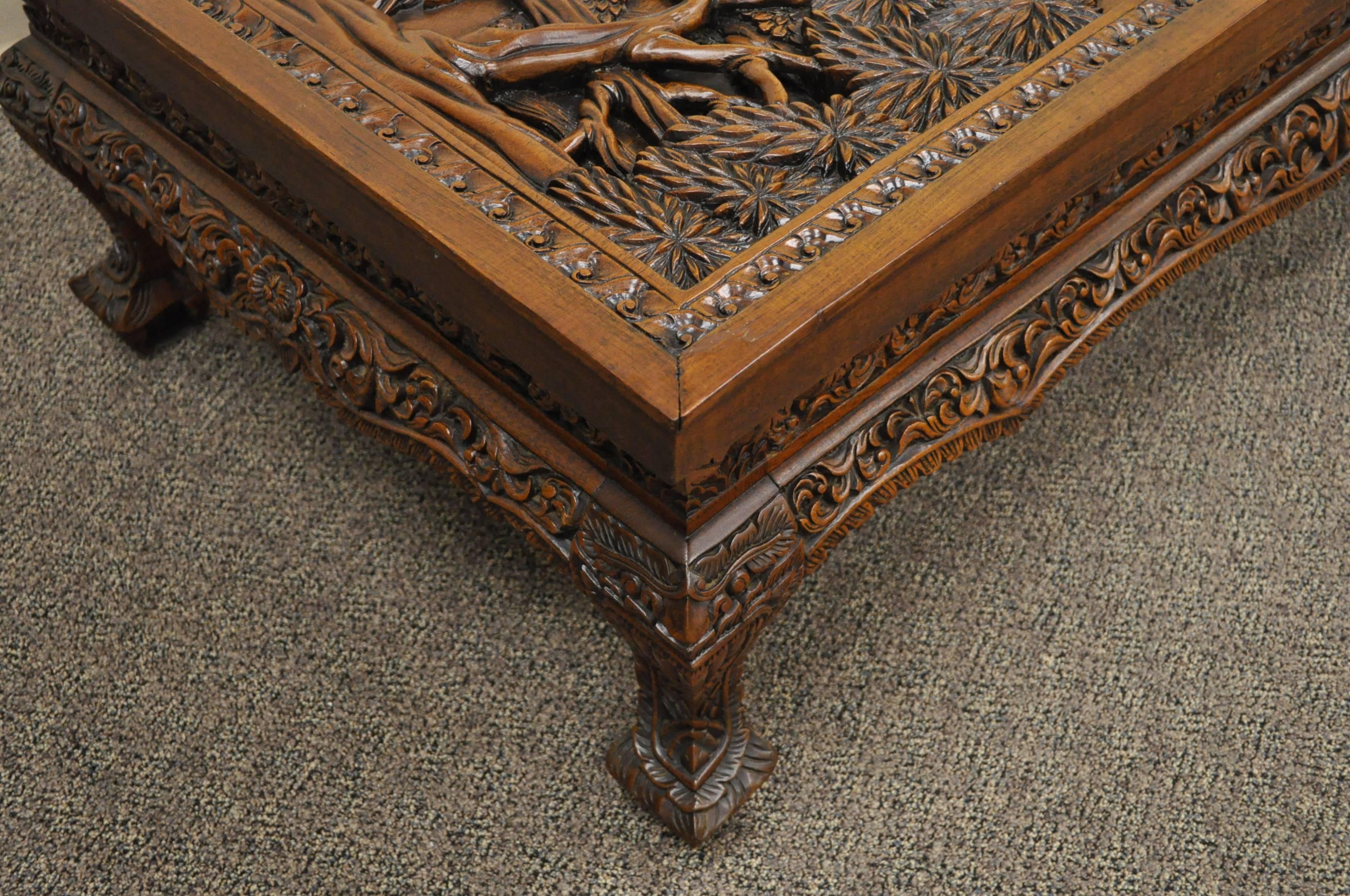 20th Century Vietnamese HandCarved Asian Coffee Low Table with