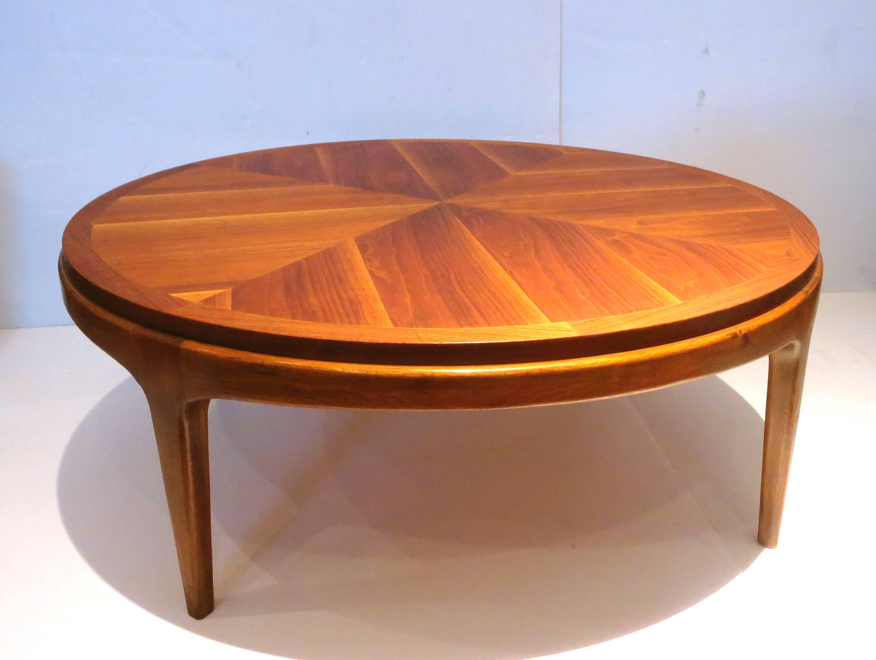 1950s American Modern MidCentury Walnut Round Coffee Table at 1stDibs 1950s round coffee