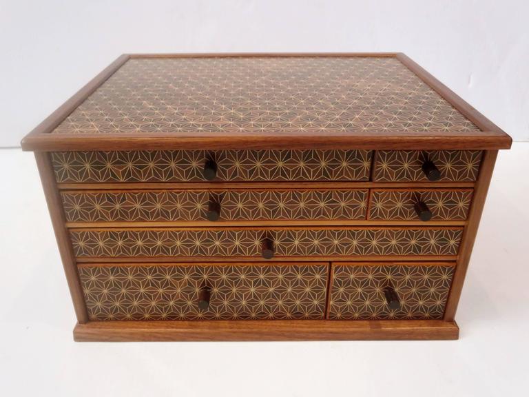 Mid Century Modern Rosewood Japanese Jewelry Dresser Tansu Box at 1stDibs