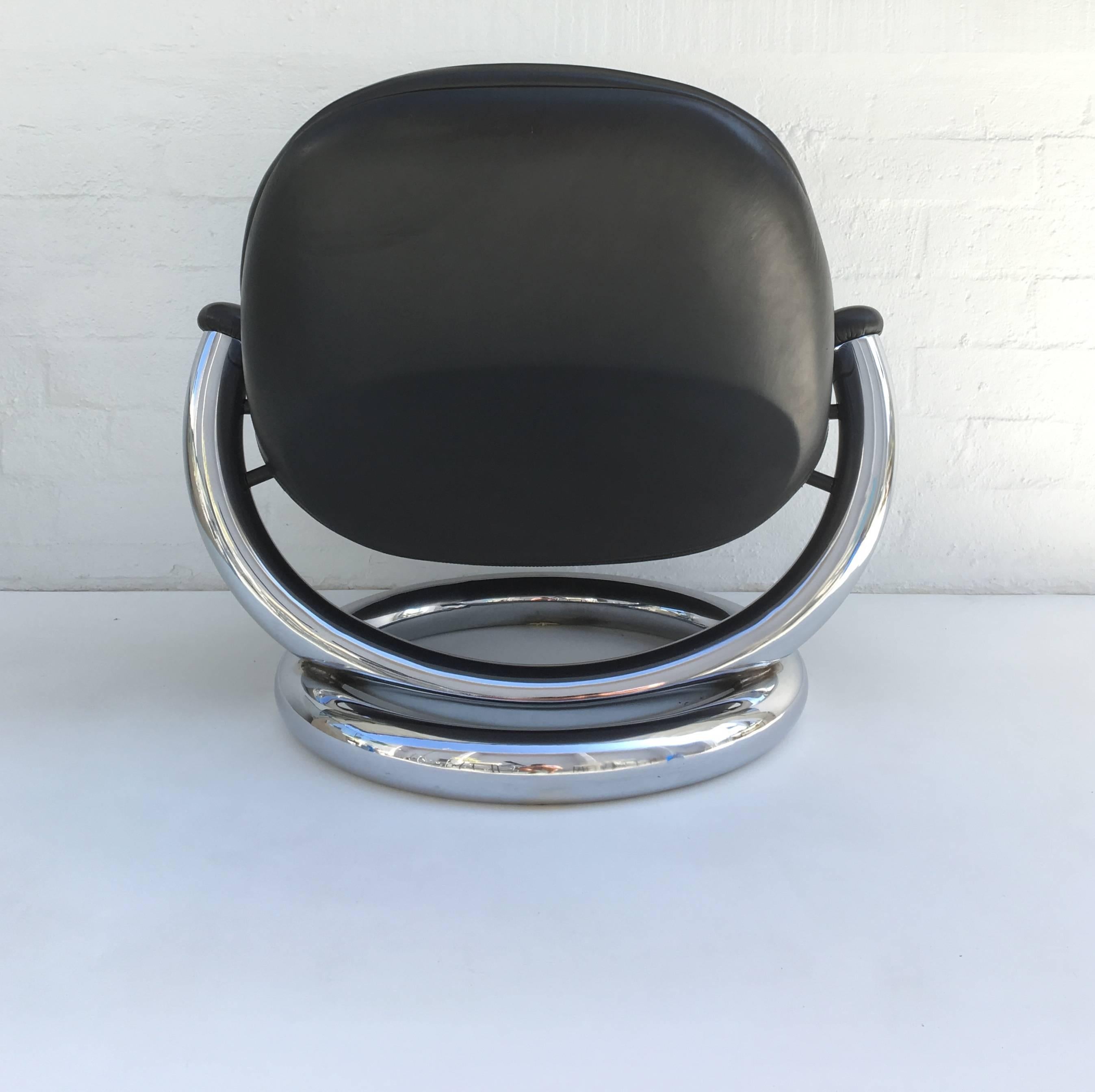 Chrome and Black Leather Anaconda Lounge Chair by Paul Tuttle at 1stDibs anaconda chairs
