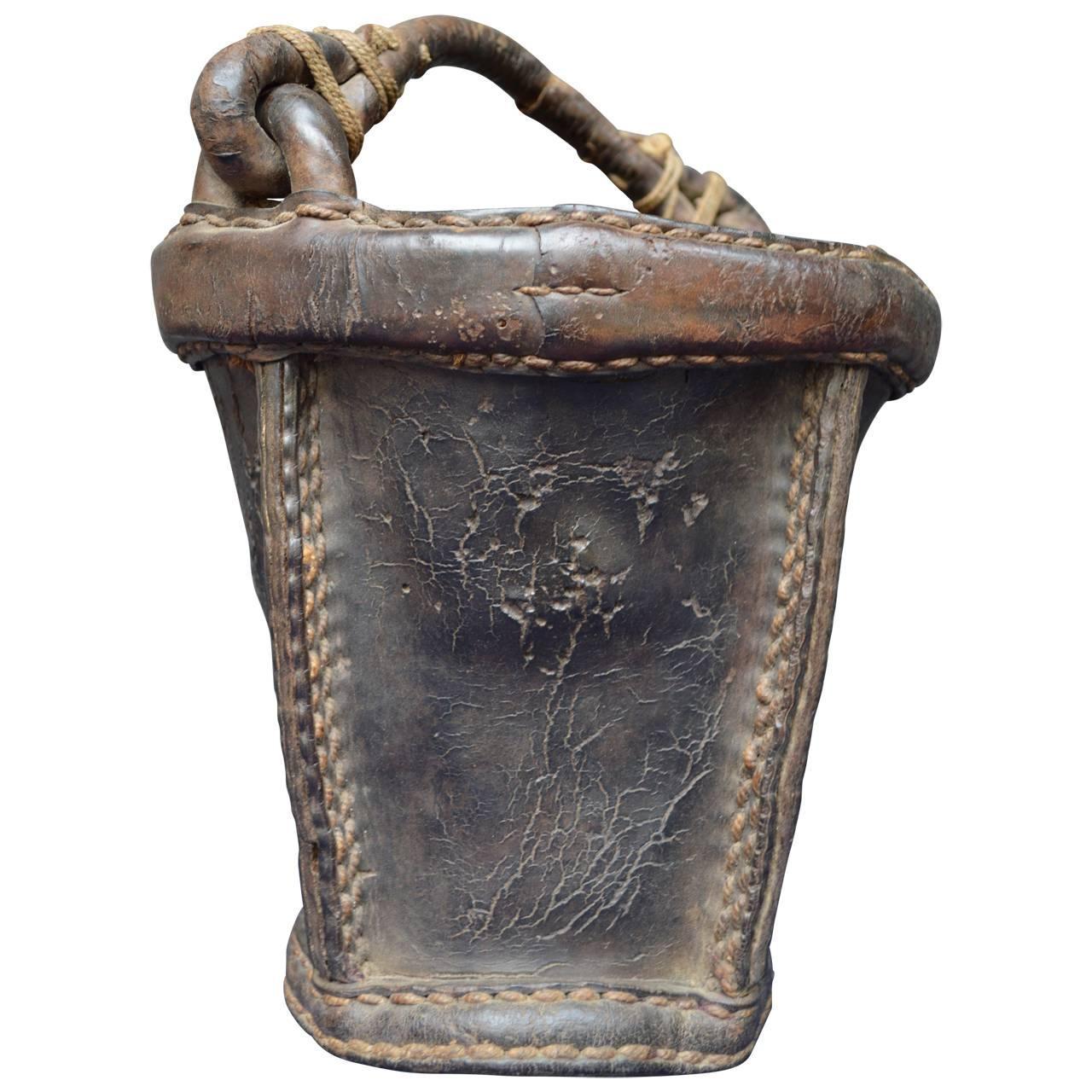 German Leather Fire Bucket Dated 1846 For Sale at 1stdibs