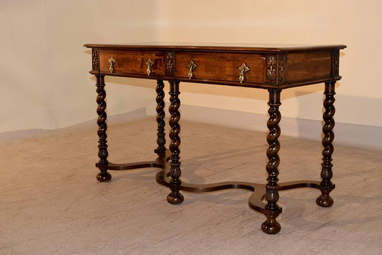 English Oak Sideboard with Barley Twist, circa 1920 at 1stDibs