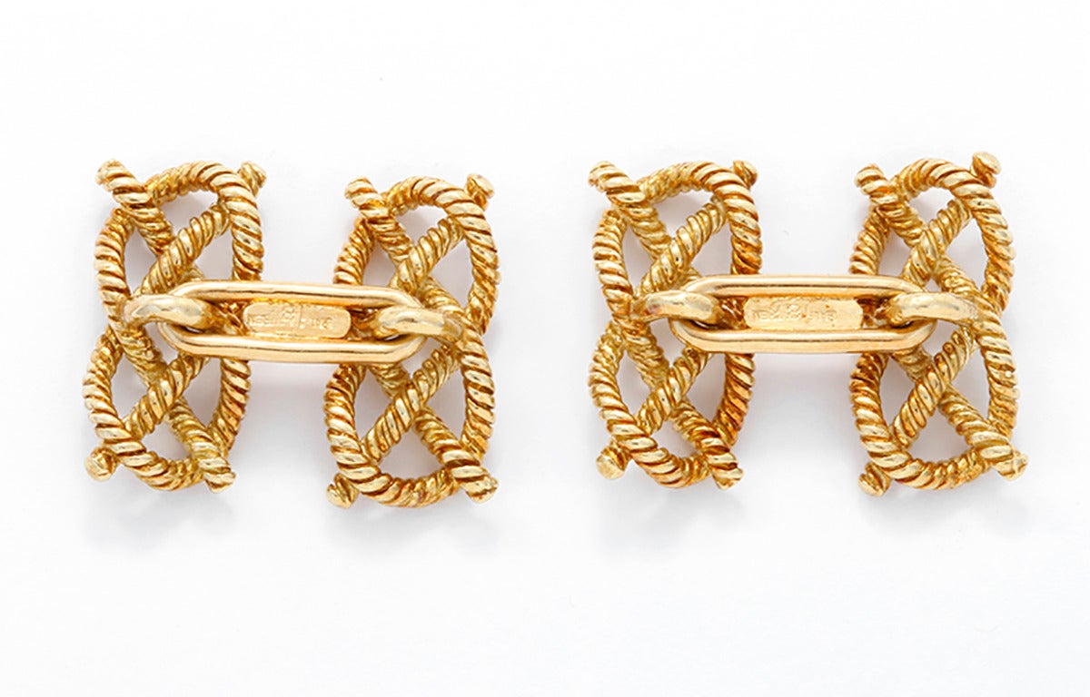 Tiffany and Co. Ralph Lauren Gold Knot Cufflinks at 1stDibs ralph