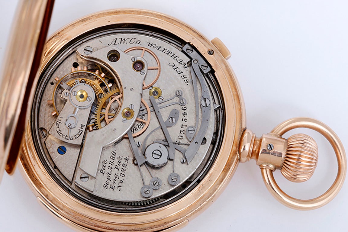 Waltham Rare Collectible Five Minute Repeating Chronograph Pocket Watch