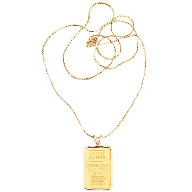 Credit Suisse Quarter Ounce of pure 24K Gold Ingot at 1stDibs credit