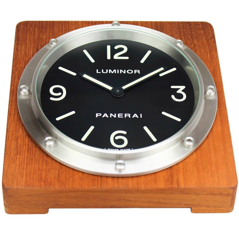 Panerai Teak Wood Luminor Table Clock PAM 254 at 1stDibs panerai clock