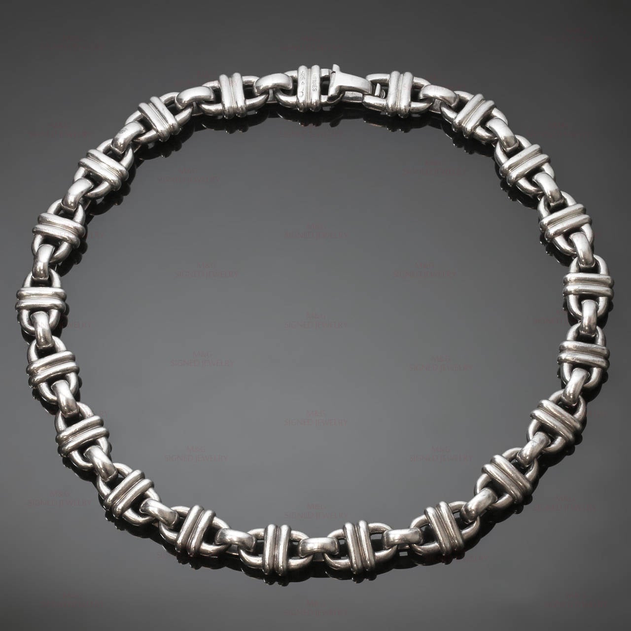 Hermes Chaine d'Ancre Sterling Silver Chain Necklace at 1stdibs