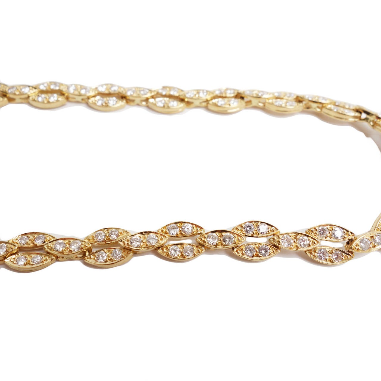 French Diamond Gold Pendant Necklace Enhancer For Sale at 1stDibs