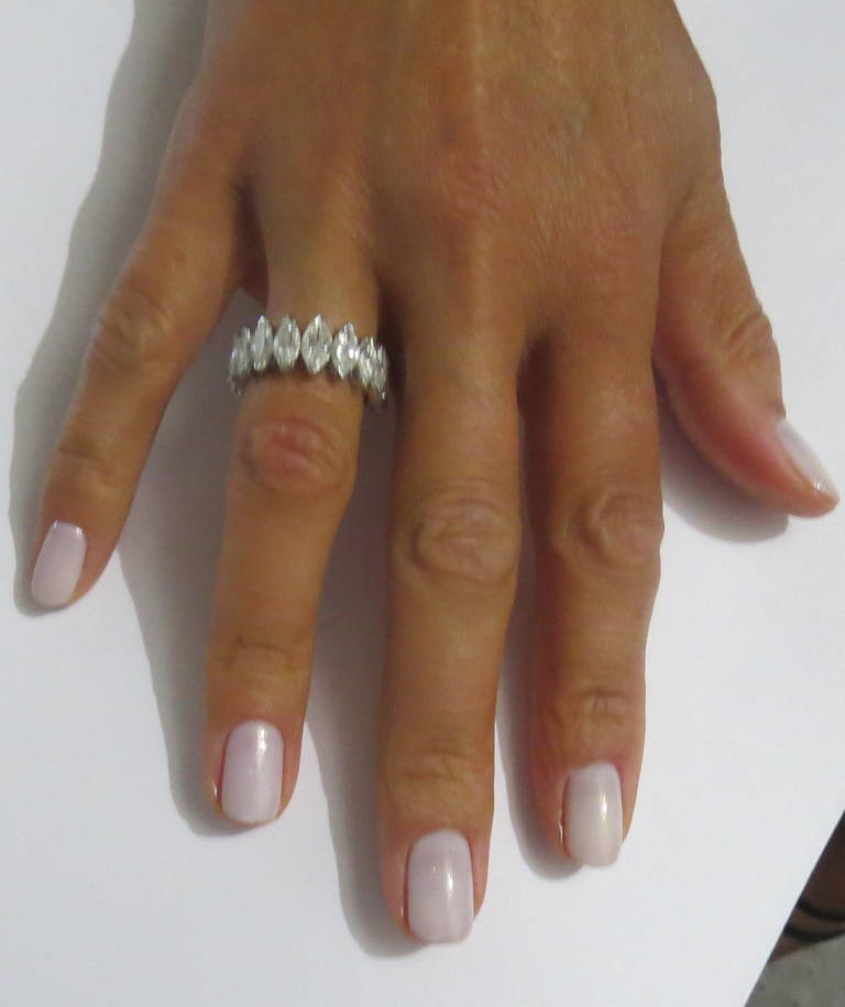 Marquise Cut Diamond Platinum Eternity Band Ring At 1stdibs