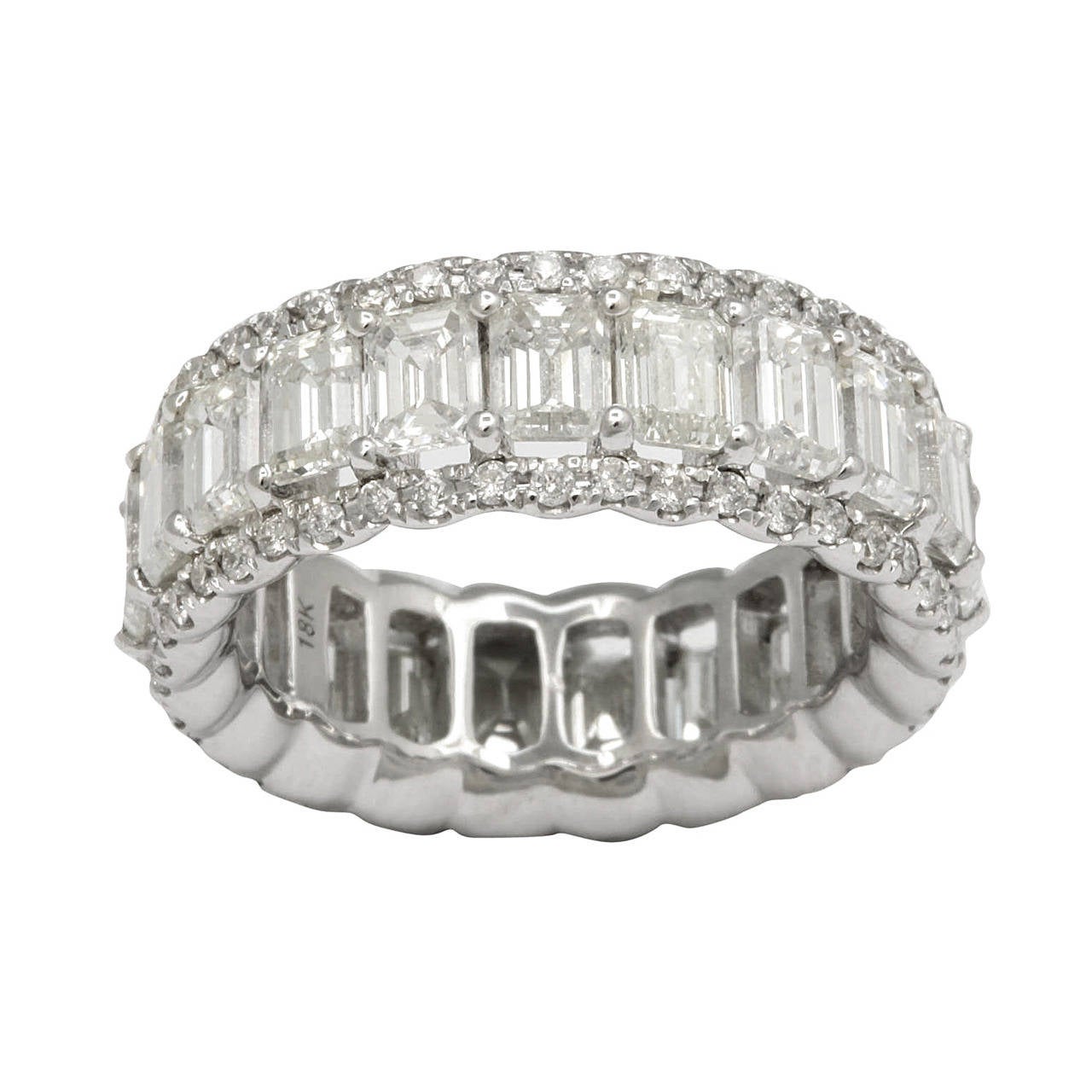 Spectacular Emerald Cut D Color Diamond Eternity Band at 1stDibs