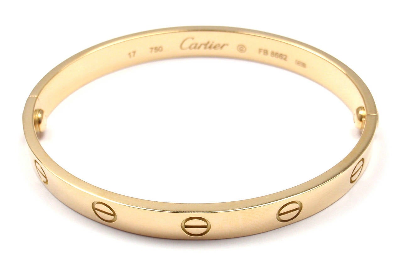 Cartier Gold Love Bangle Bracelet at 1stDibs