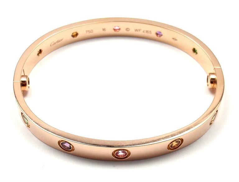 Cartier MultiGem Gold Love Bangle Bracelet at 1stDibs cartier love
