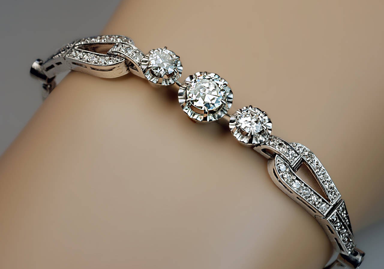 Art Deco Diamond Platinum Bracelet 1920s at 1stdibs