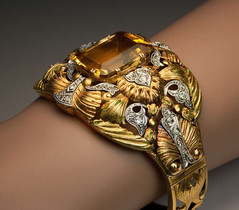 Exceptional Art Nouveau Bangle Bracelet C1910 For Sale at 1stdibs