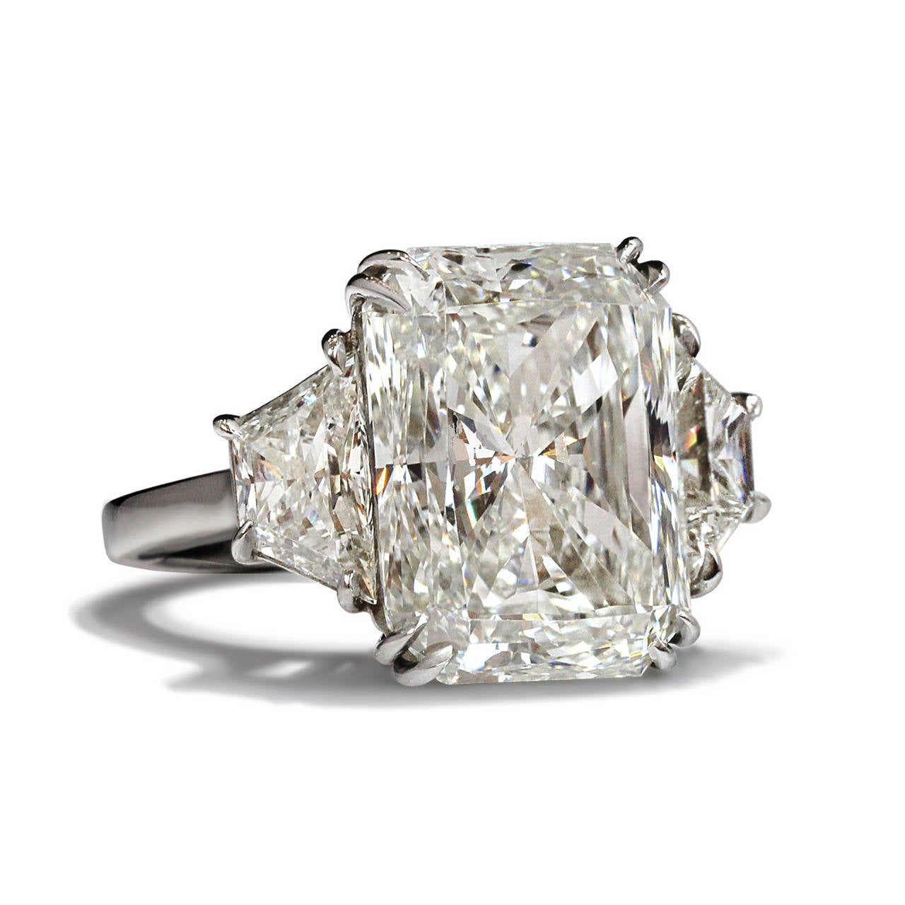 12.35ct Radiant Cut Diamond Platinum Ring at 1stDibs
