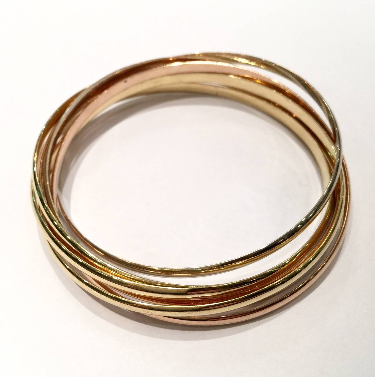 Cartier Trinity Seven Band Tricolor Gold Bracelet at 1stdibs