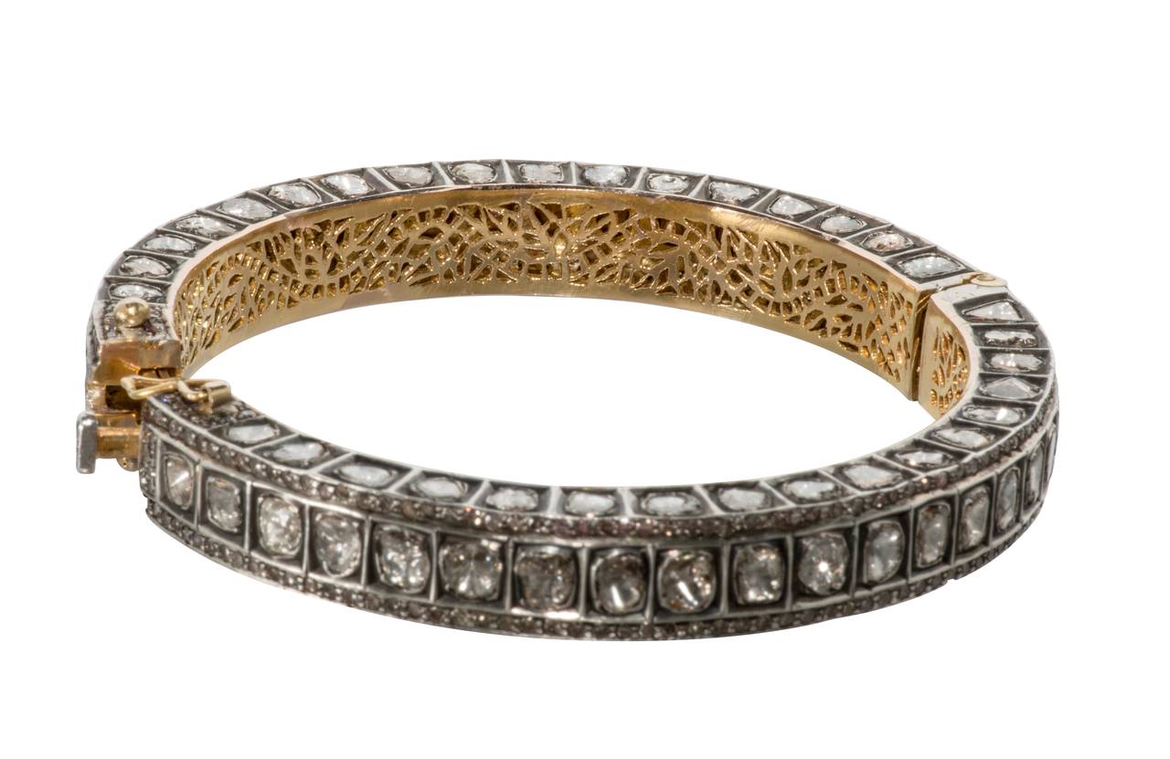 Turkish Diamond Silver Gold Bangle Bracelets at 1stDibs turkish gold