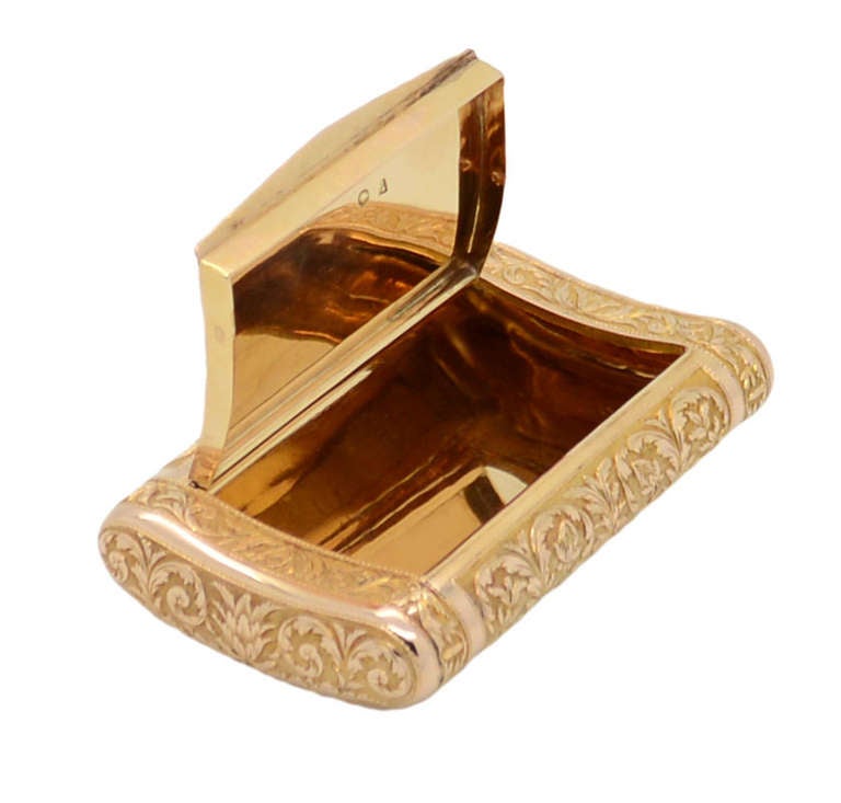 Gold Tobacco Box For Sale at 1stDibs