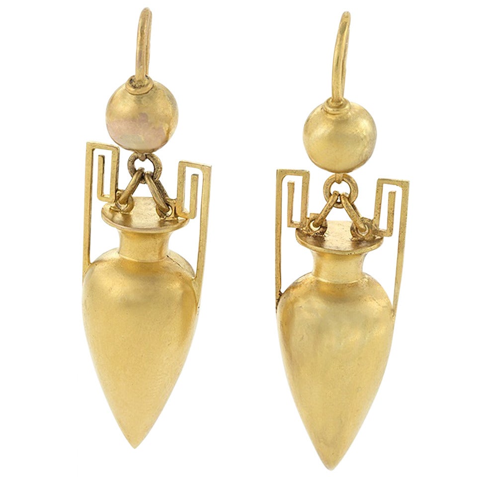 English Antique Amphora Gold Earrings at 1stDibs english gold