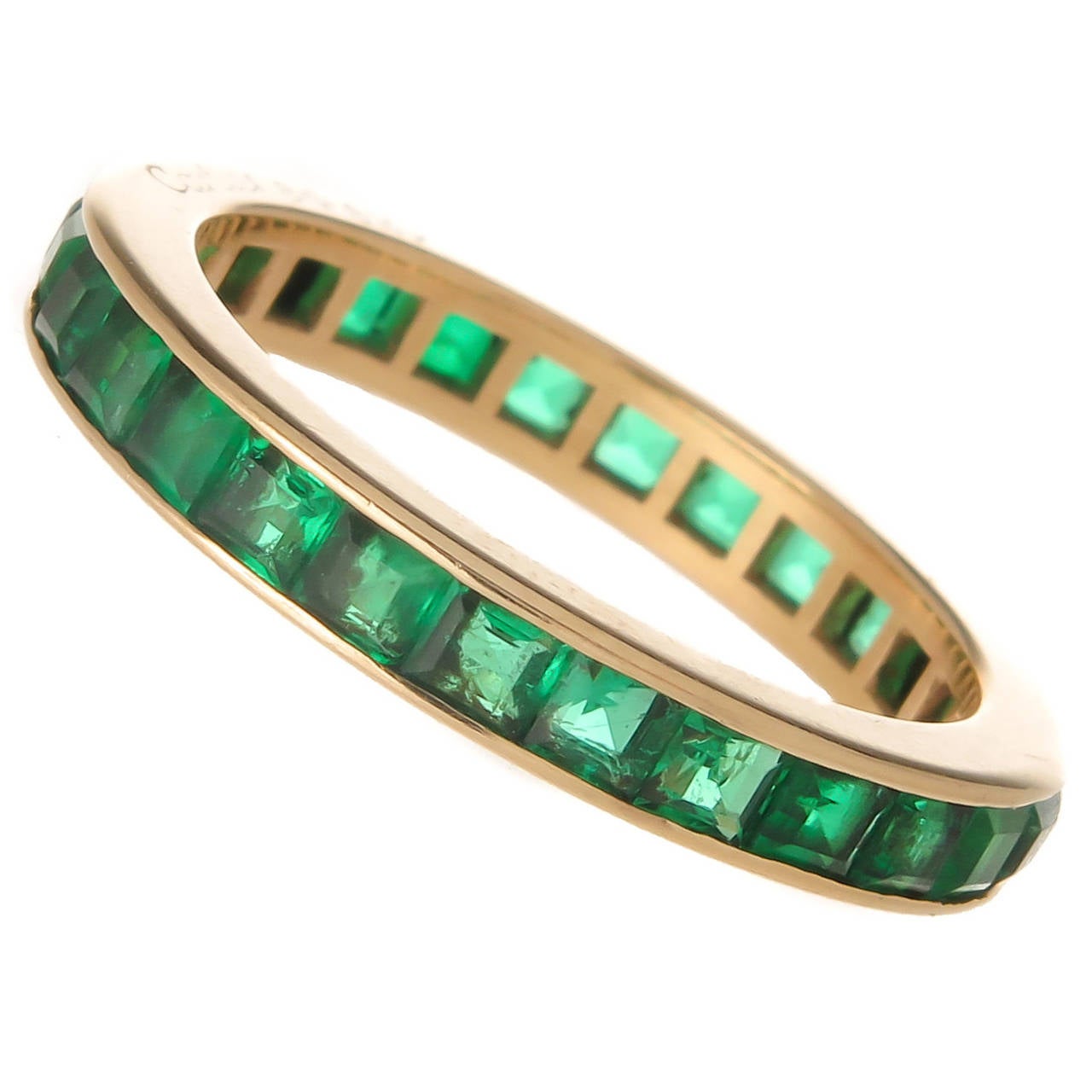 Cartier Emerald Gold Eternity Band Ring at 1stDibs