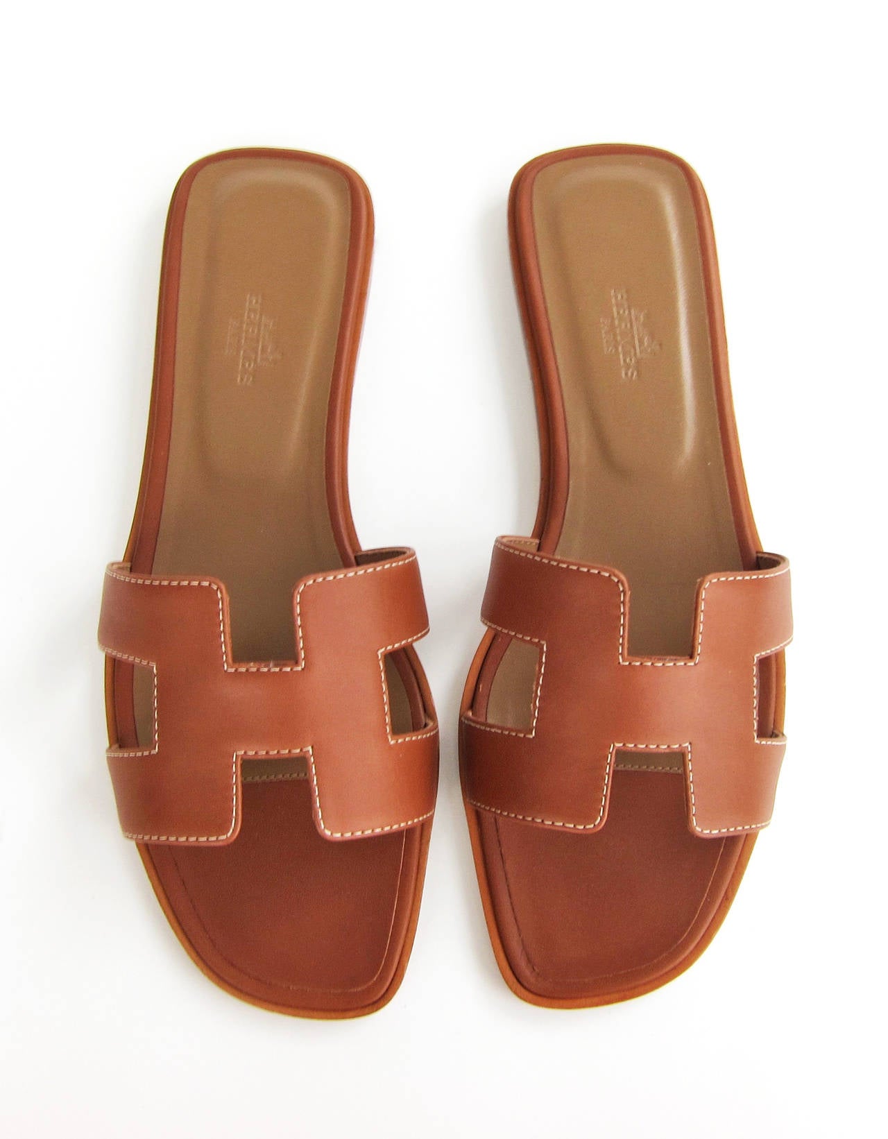 Hermes Gold Oran Box Leather Sandals Size 40 Summer at 1stDibs hermes