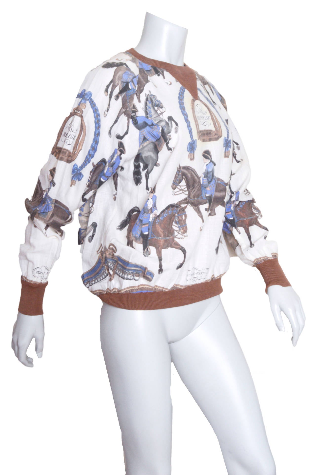 Hermes Equestrian Scarf Print Blouse at 1stDibs equestrian print blouse, hermes blouse new