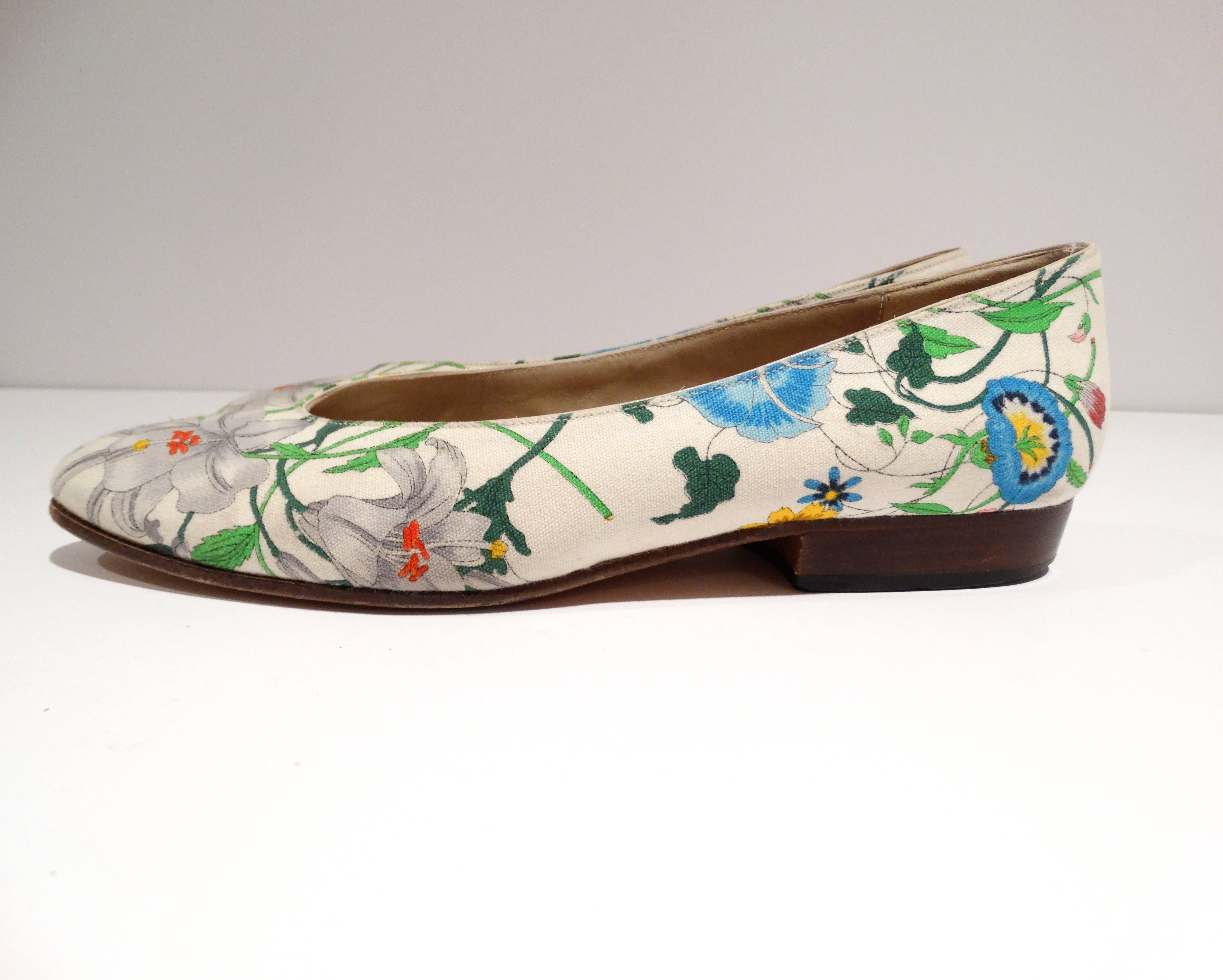 1980s Gucci "Flora" Print Flats For Sale at 1stDibs gucci floral