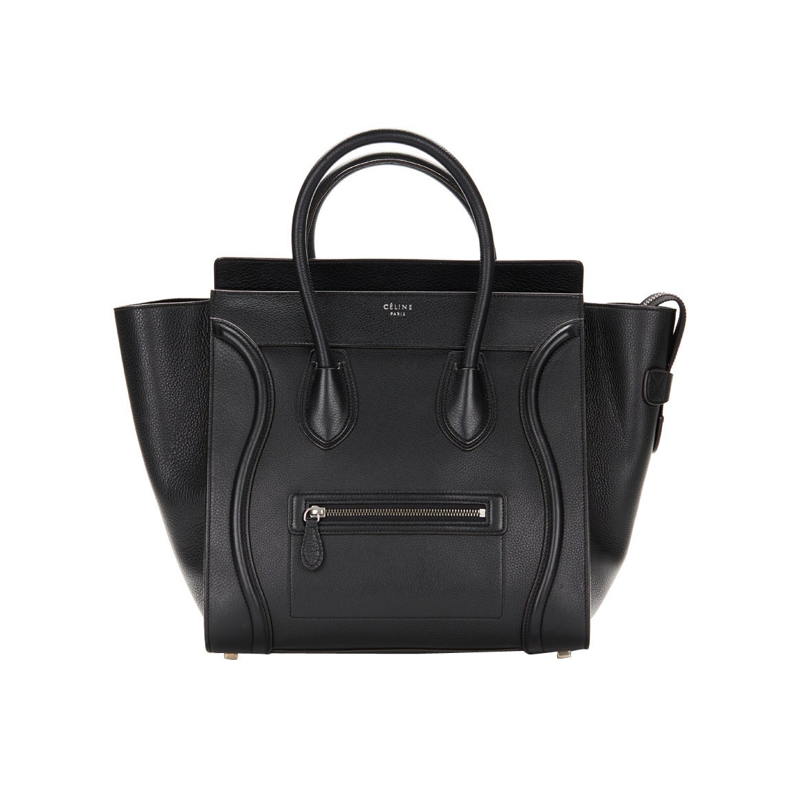 Celine Black Drummed Leather Mini Luggage Tote at 1stDibs celine black luggage tote