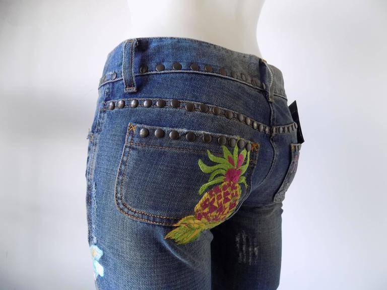 1990s Dolce and Gabbana Hawaii Denim Jeans NWOT at 1stdibs