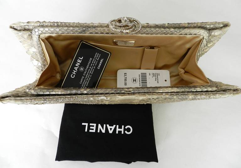 Chanel 12C Gold Python and Rhinestone Clutch Bag at 1stdibs