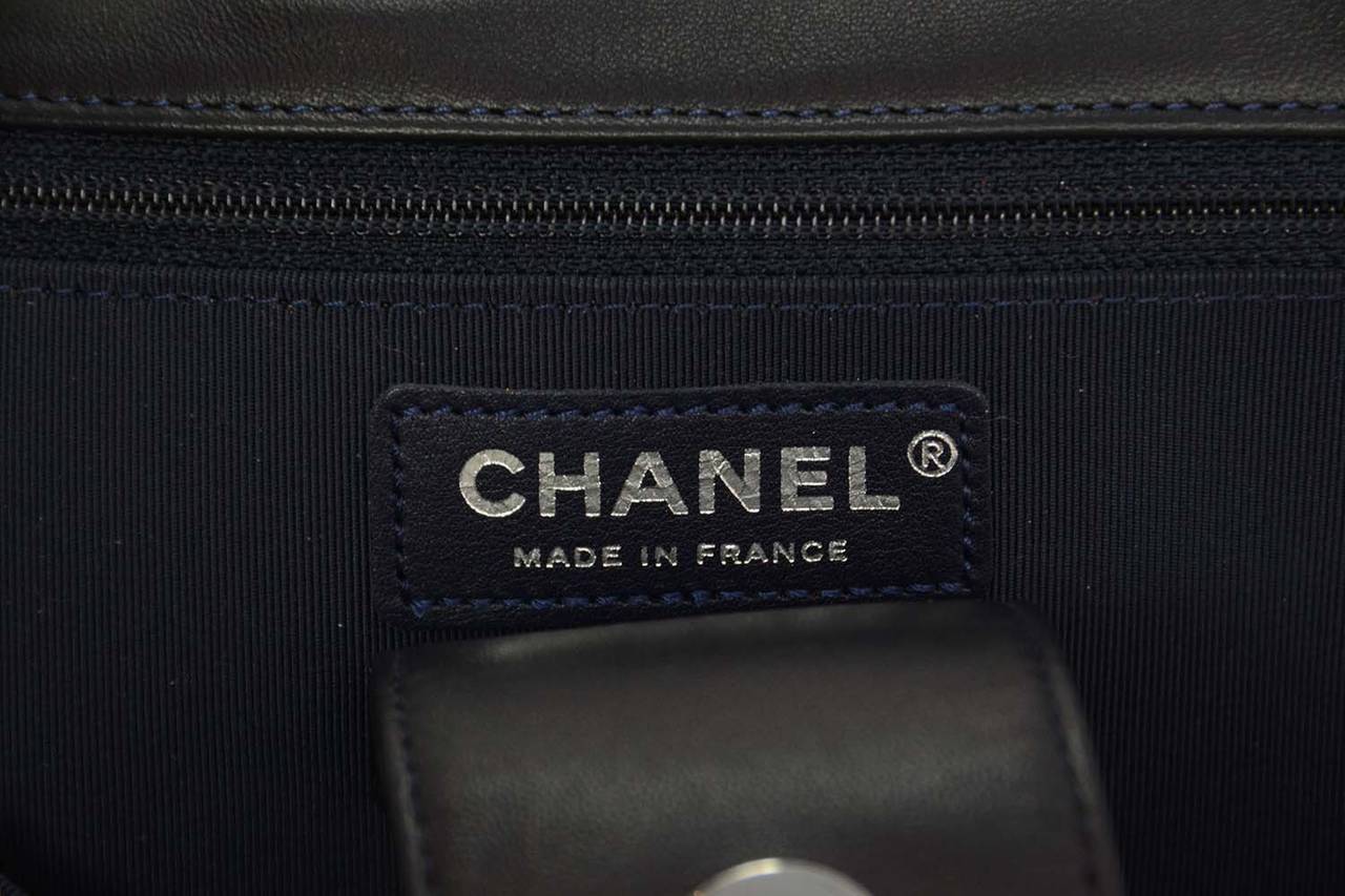 CHANEL 2015 Navy and Pink Tweed Flap Messenger Bag at 1stDibs