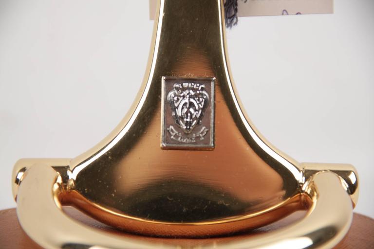 Gucci Italian Vintage Gold Metal Horsebit Pocket Watch Holder Stand For